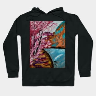 A forest painting in my favorite colors and leaves falling off. Hoodie